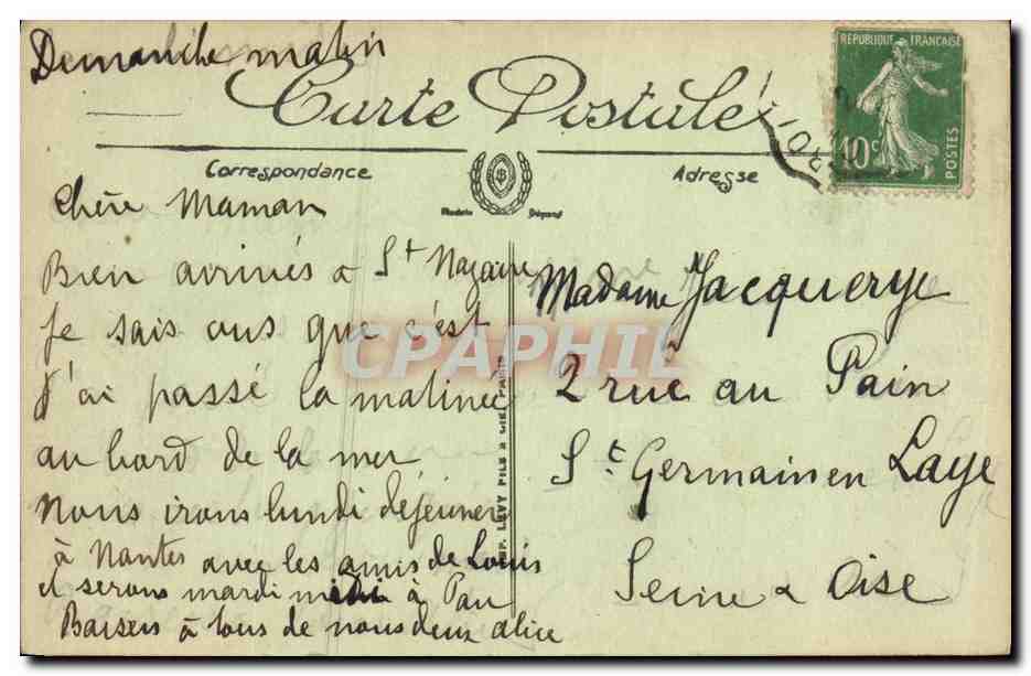 CPA Saint Nazaire L Eglise — Verso