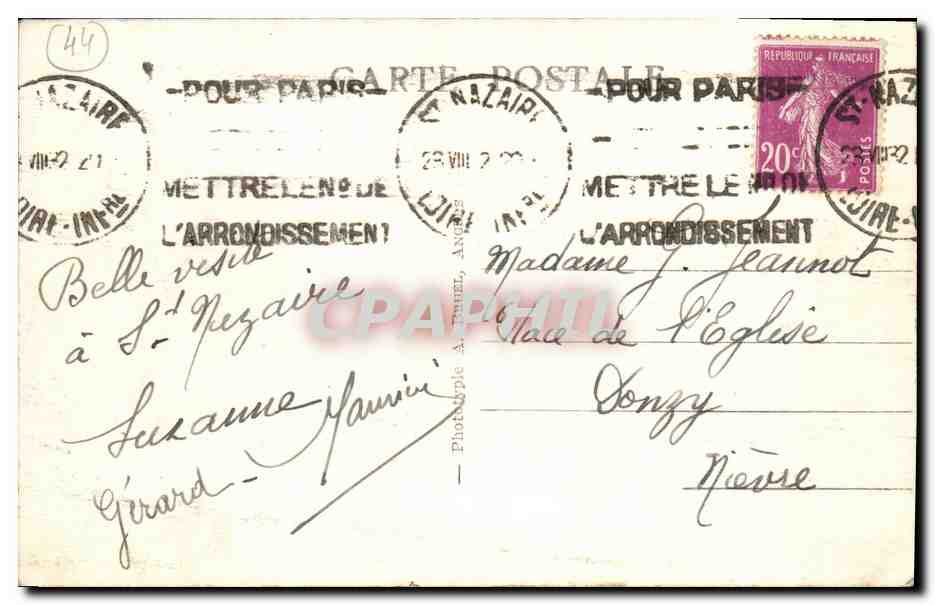 CPA Saint Nazaire LA Grande Jetee et le port Bateaux Pecheurs — Verso