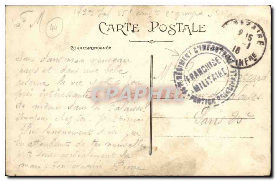 CPA St Nazaire Rue Amiral Courbet La poste — Rückseite