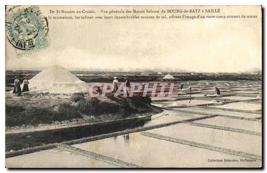 CPA De Saint Nazaire au Croisic Vue generale des marais salants du Bourg de Batz a Saille 