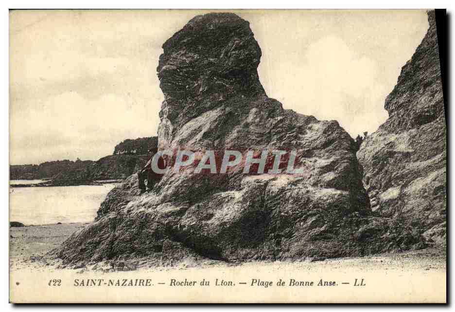 CPA Saint Nazaire Rocher du Lion Plage de bonne anse