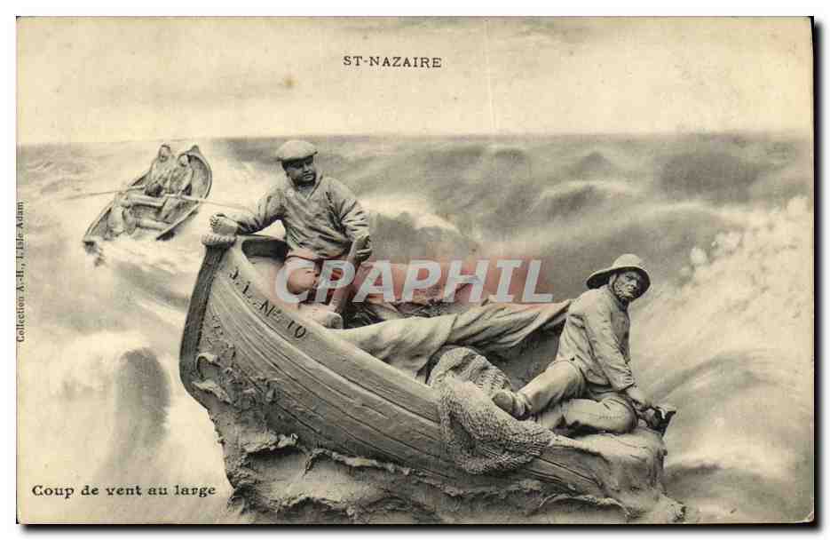 CPA Saint Nazaire Coup de vent au large Bateau Marin Peche 