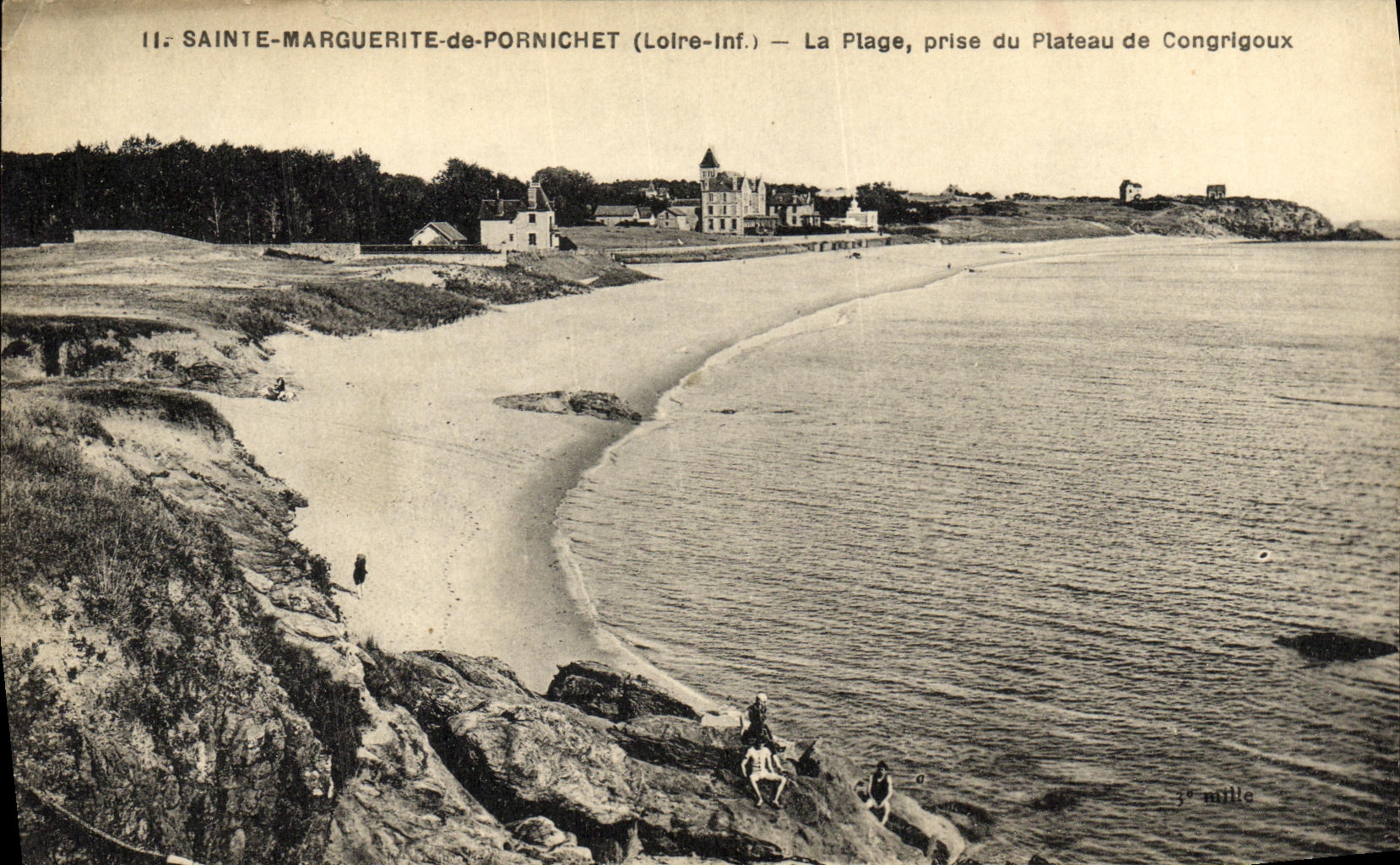 CPA Saint Marguerite de Pornichet La plage Vue prise du plateau de Congrigoux