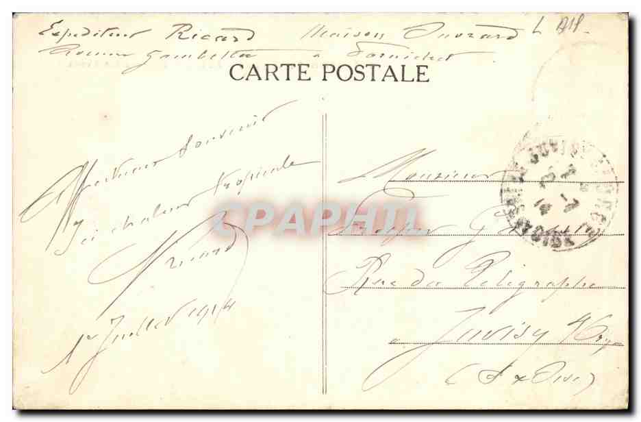 CPA Pornichet Au Large Rochers des Evens — Rückseite