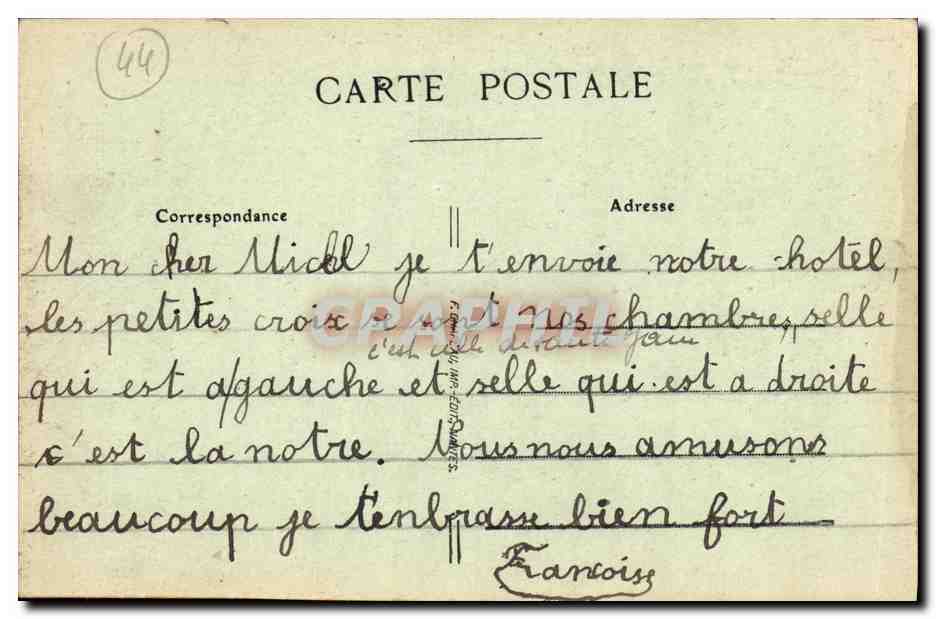 CPA Pornichet L Hotel de la Plage et des Bains — Rückseite