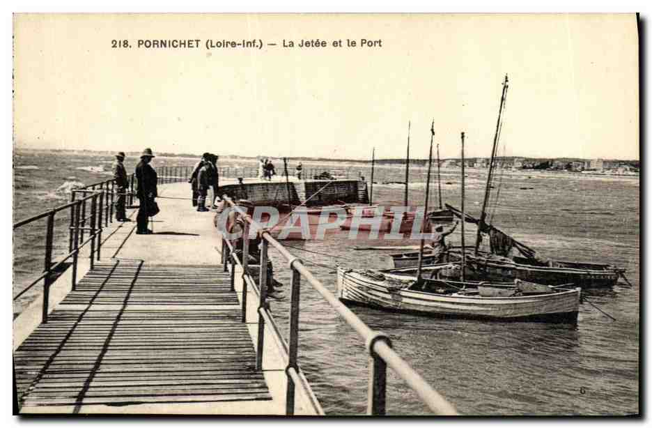 CPA Pornichet La Jetee et le Port Bateaux