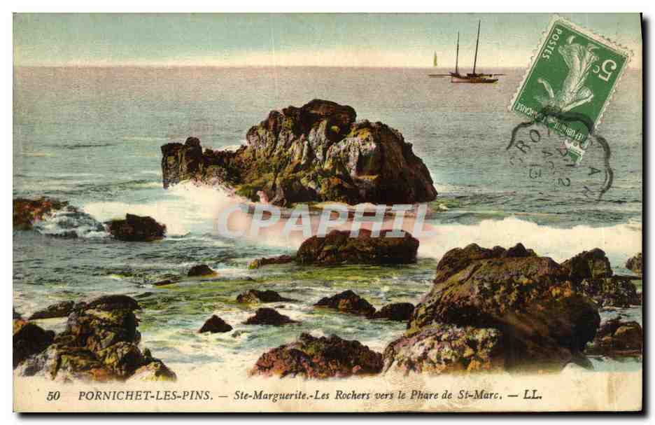 CPA Pornichet les Pins Ste Marguerite les Rochers vers le Phare de St Marc