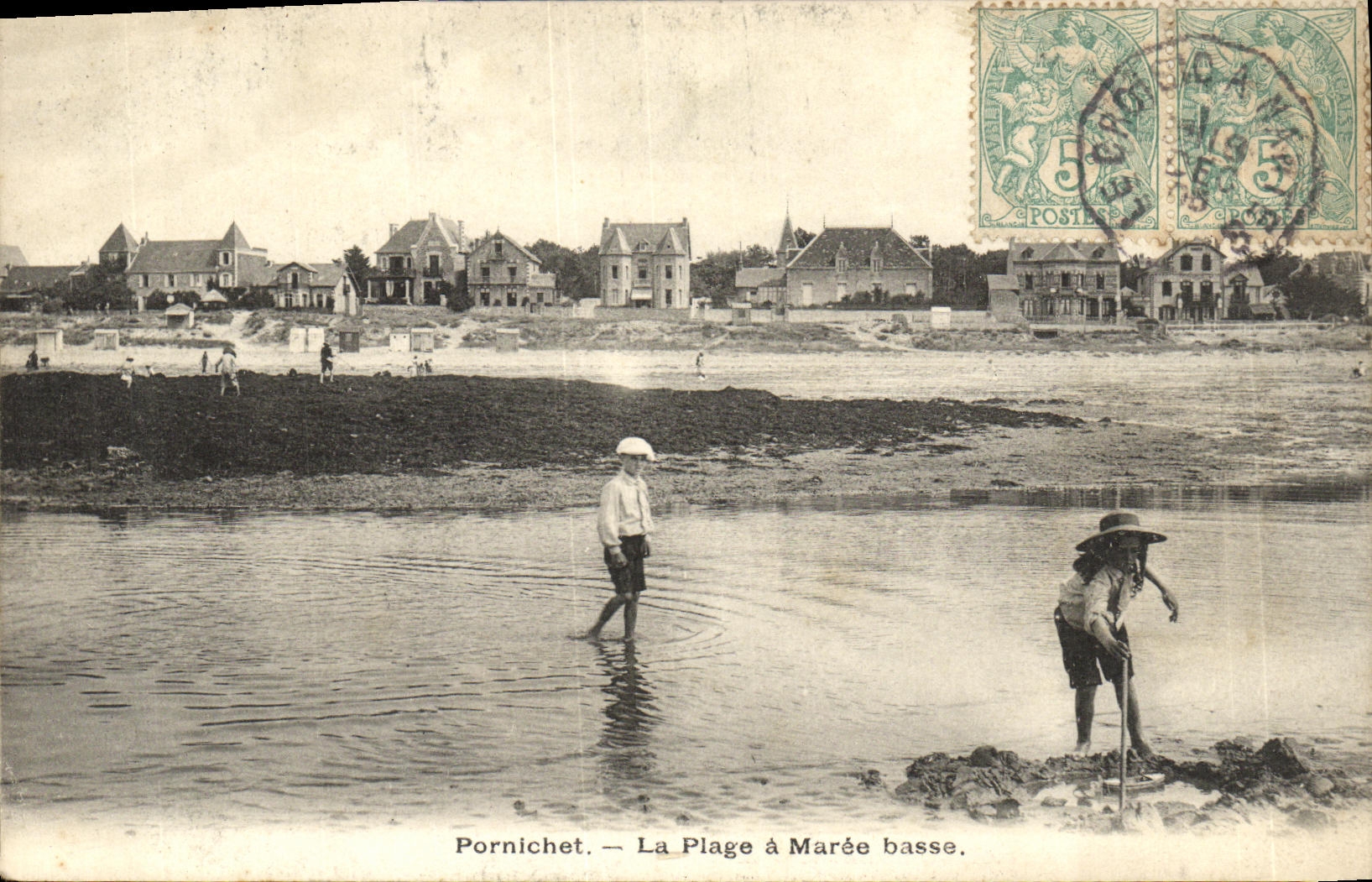 CPA Pornichet La Plage a Maree basse Enfants
