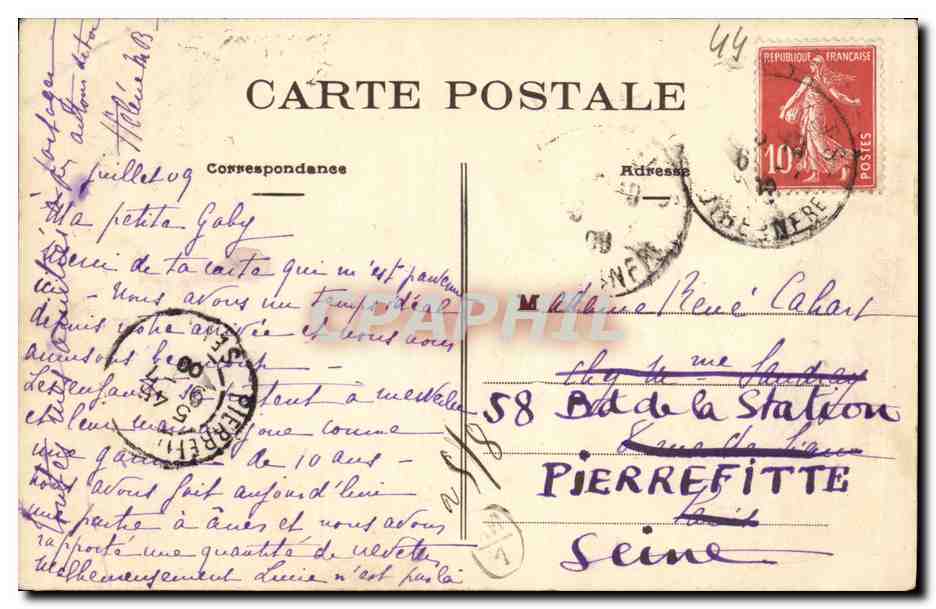 CPA Prefailles La Plage — Rückseite