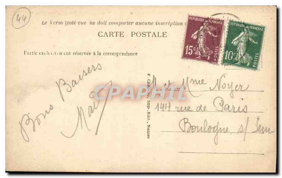 CPA Prefailles Monsleur et madame Prefailles pris de la falaise — Rückseite