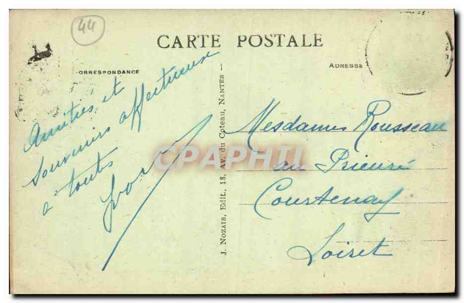 CPA Pornic L entree du port et le chateau au clair de lune — Rückseite