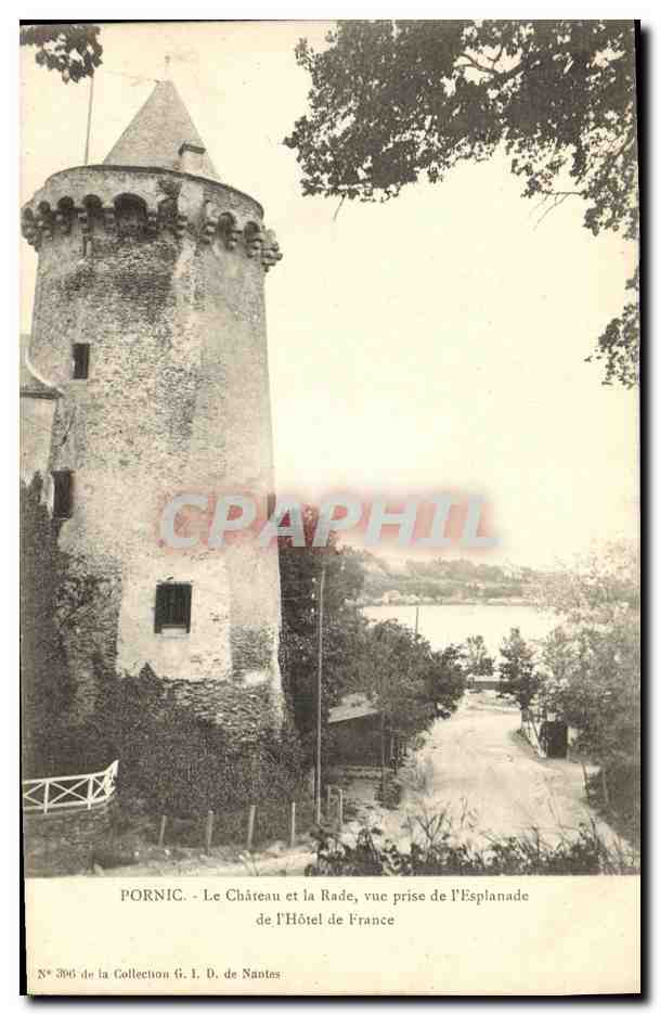 CPA Pornic Le Chateau et la Rade Vue Prise de L Esplanade de l Hotel de France