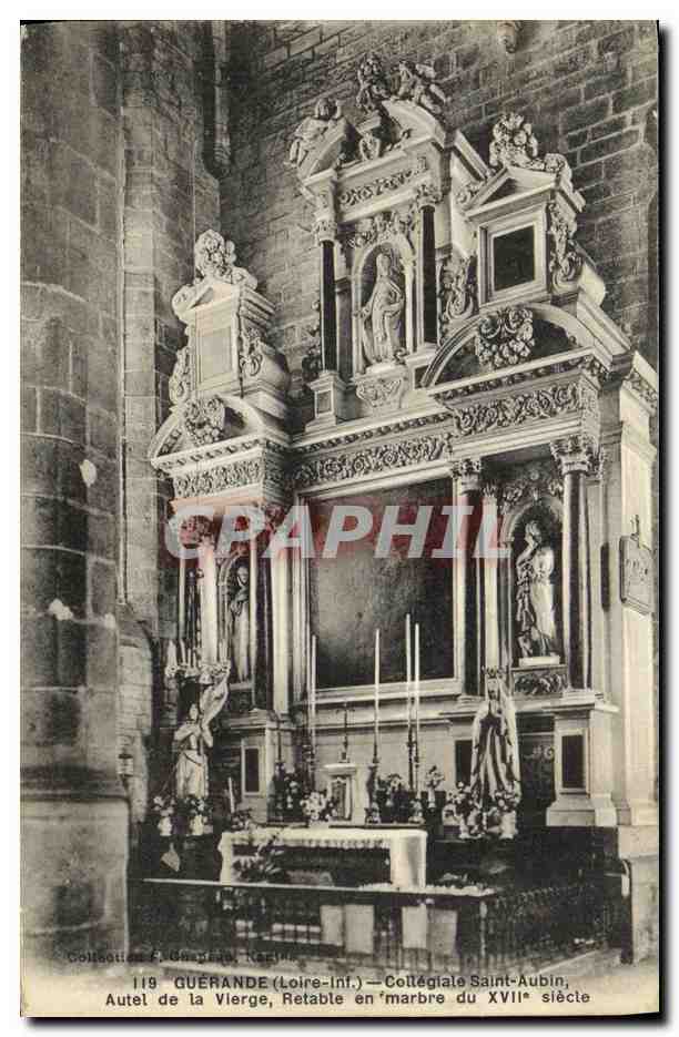 CPA Guerande Collegiale Saint Aubin Autel de la vierge retable en marbre