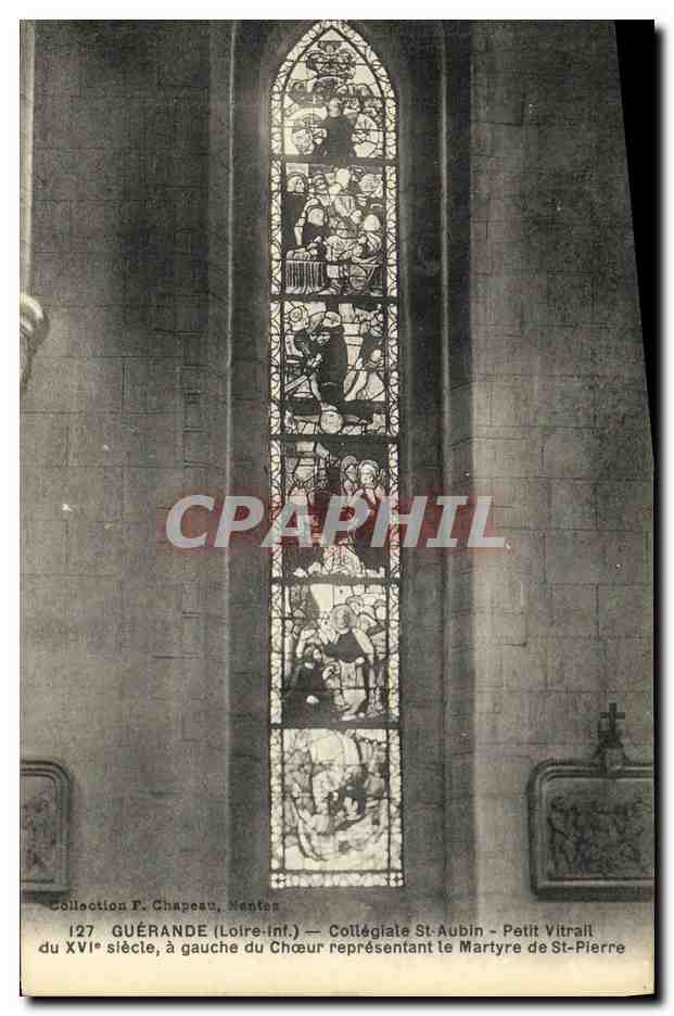 CPA Guerande Collegiale Saint Aubin Petit vitrail Martyre de St Pierre