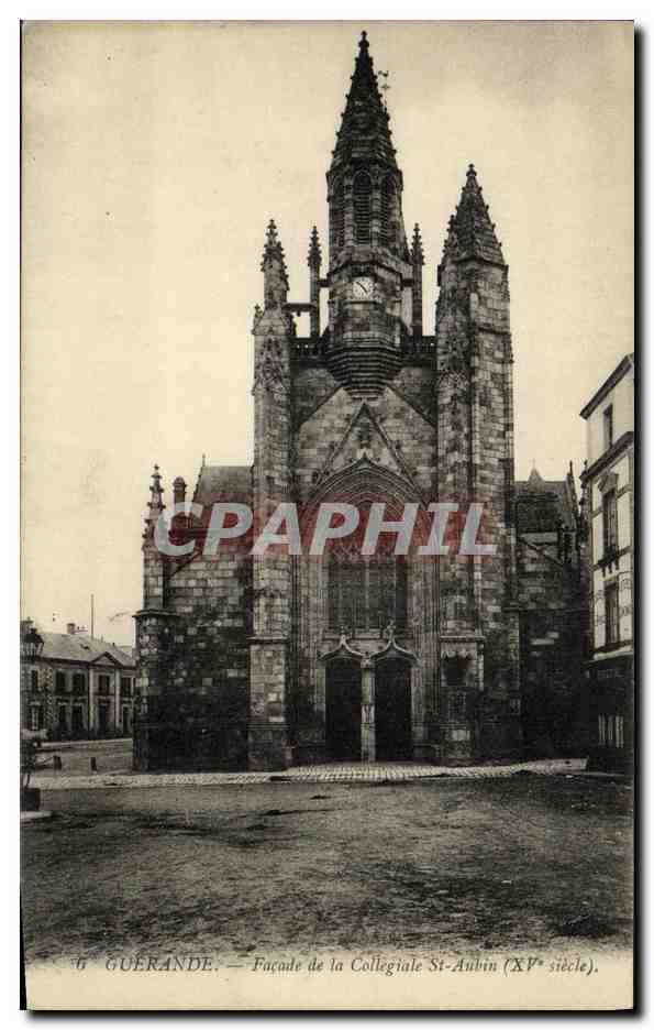 CPA Guerande Facade de la Collegiale St Aubin