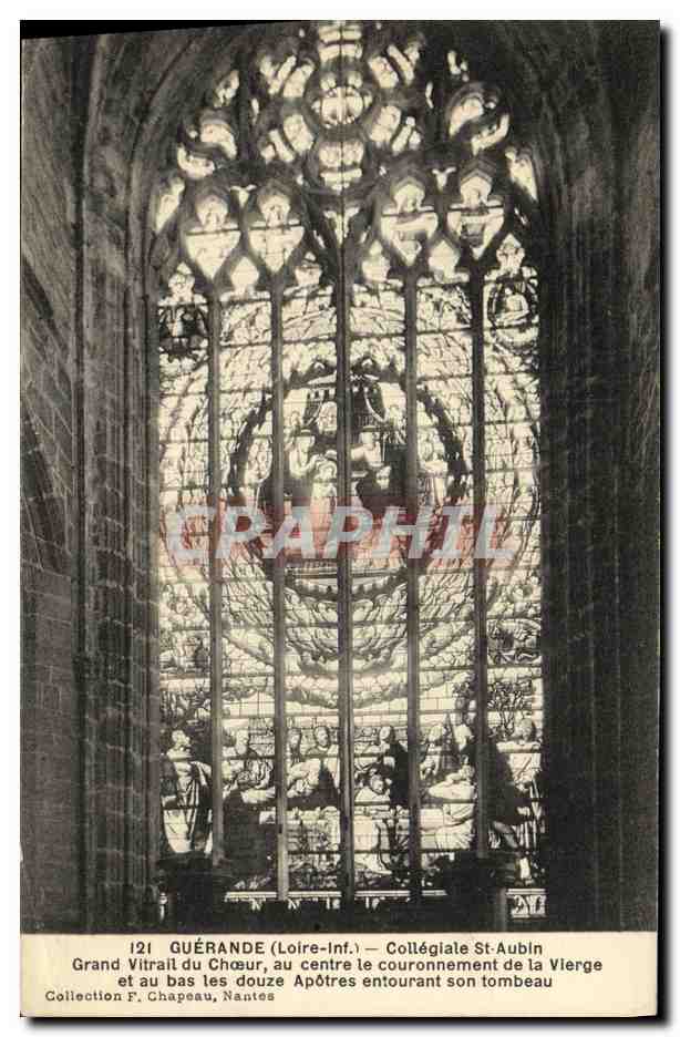 CPA Guerande Collegiale St Aubin Grand Vitrail du Choeur