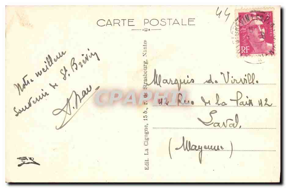 CPA St Brevin les pins L eglise — Rückseite