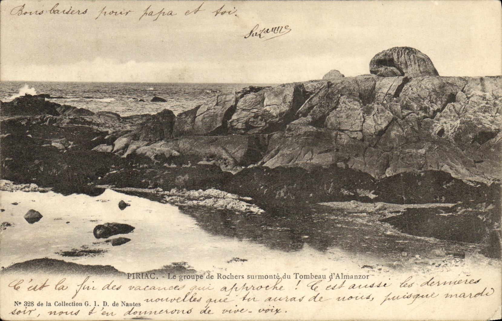 CPA Piriac Le Groupe de Rochers surmonte du tombeau d Almanzor
