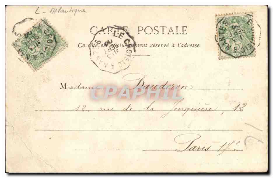 CPA Piriac Le Groupe de Rochers surmonte du tombeau d Almanzor — Rückseite