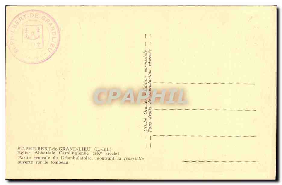 CPA St Philbert de Grand Lieu Partie centrale du deambulatoire  — Rückseite