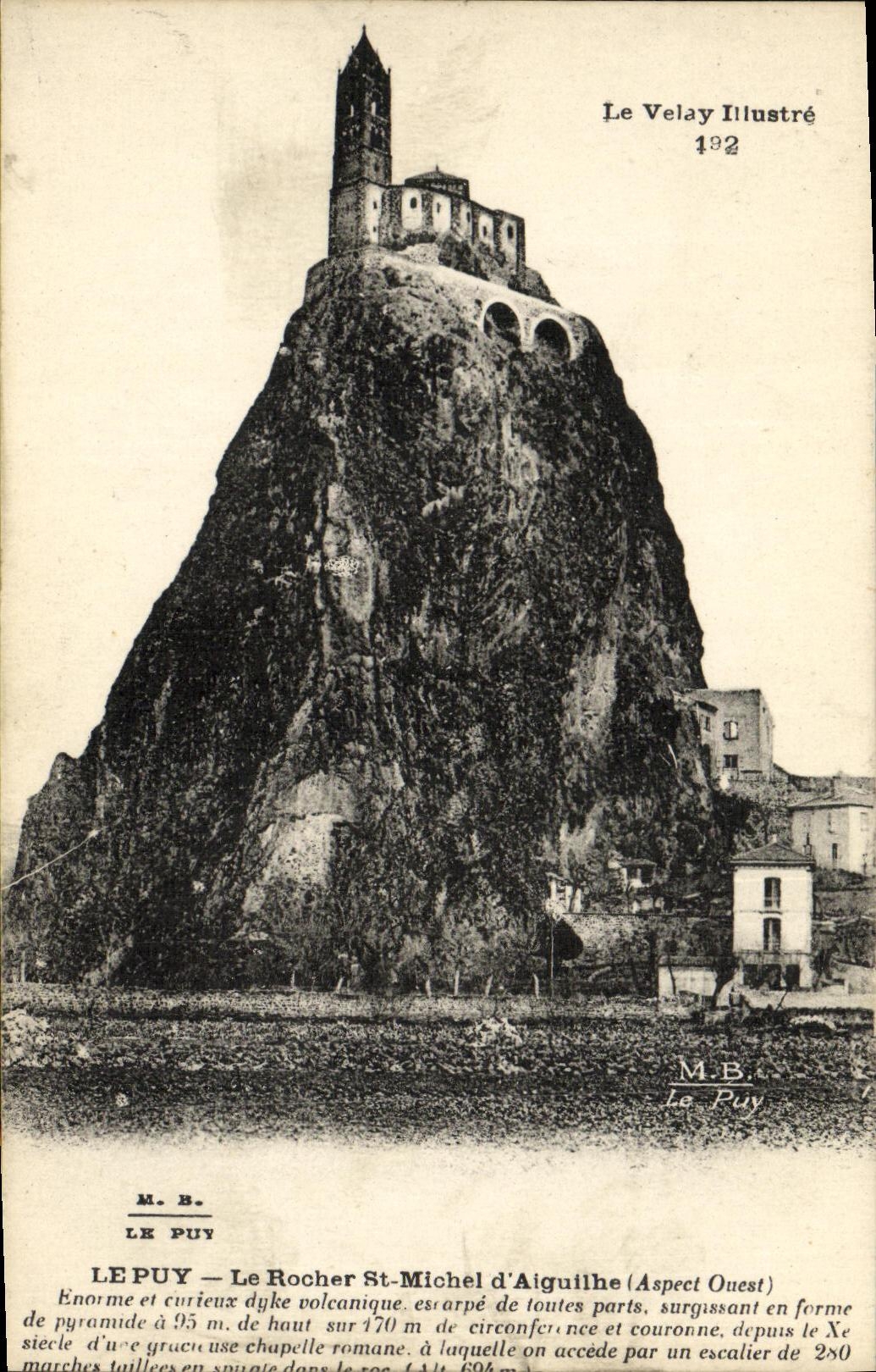 Le Puy — Le Rocher Saint-Michel d'Aiguilhe (Aspect Ouest) — Le Velay Illustré 192