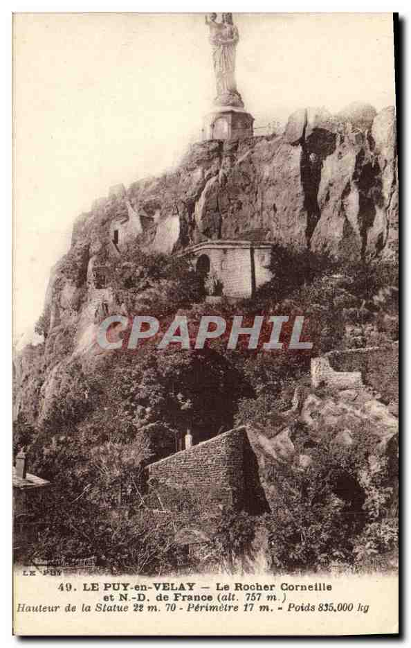 CPA Le Puy en Velay Le rocher Corneille de Nd de France 
