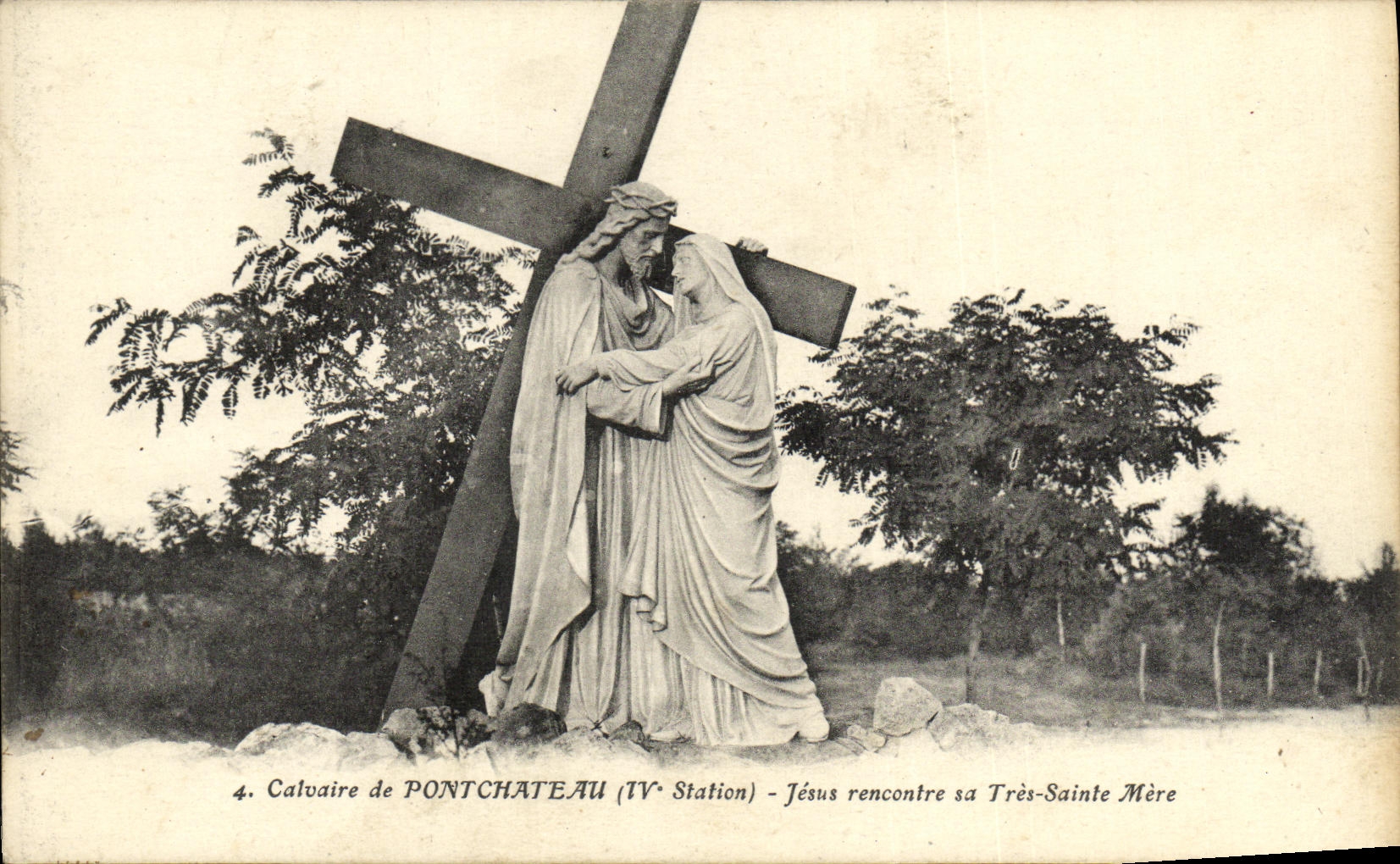 Calvaire de Pontchâteau — IVe Station — Jésus rencontre sa Très-Sainte Mère — éditeur Montrouge