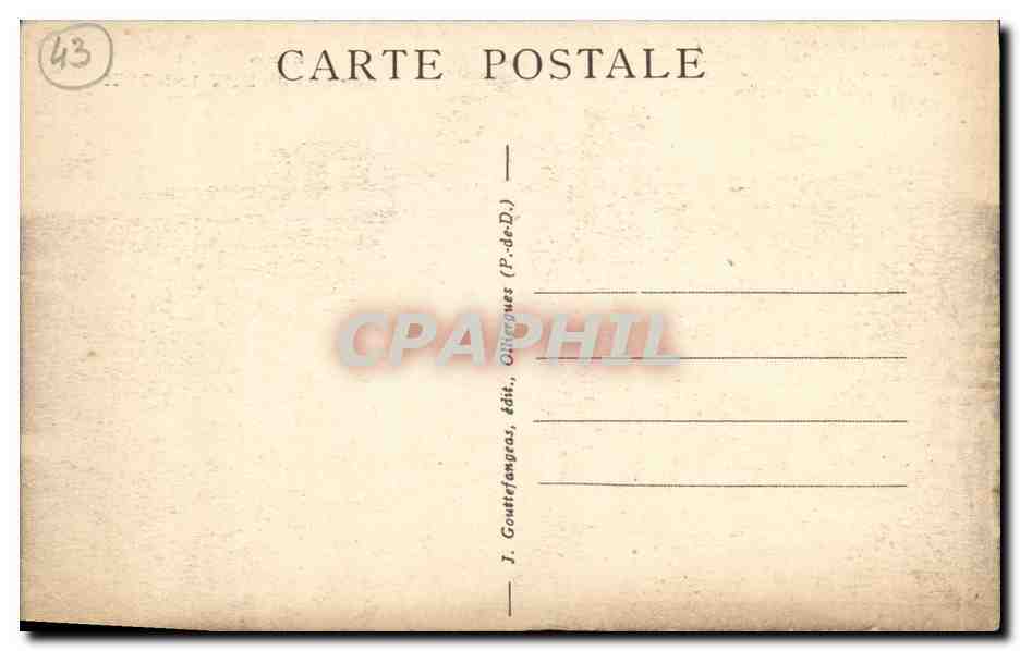 CPA Sommet du Puy de Dome Moument erige par l aero club d Auvergne Aviateur Renaux 7 mars 1911 — Back