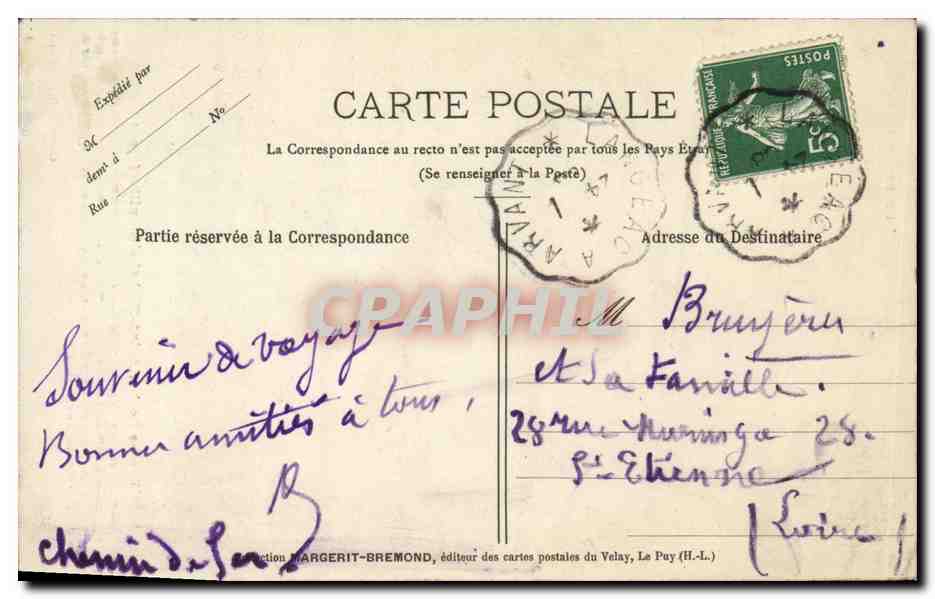 CPA Le Puy Le Rocher Saint Michel d Aiguilhe — Rückseite