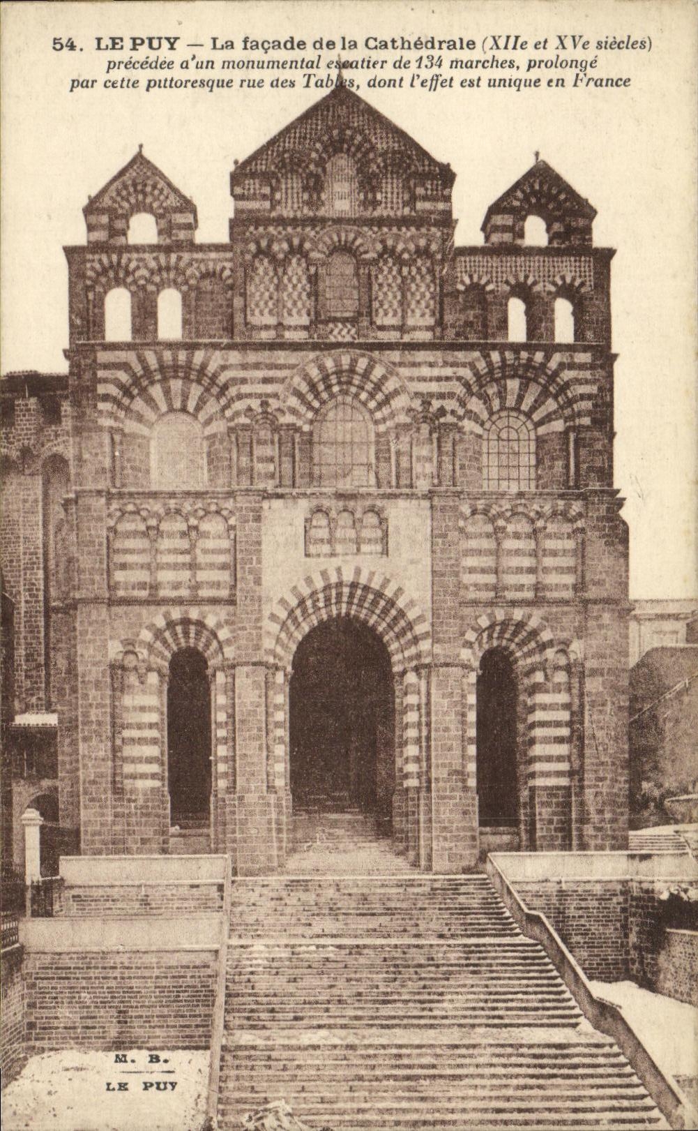 CPA Le Puy La Facade de la cathedrale