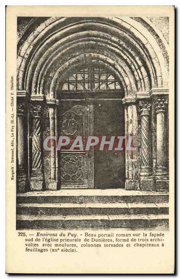 CPA Environs du Puy Beau portail roman Dunieres