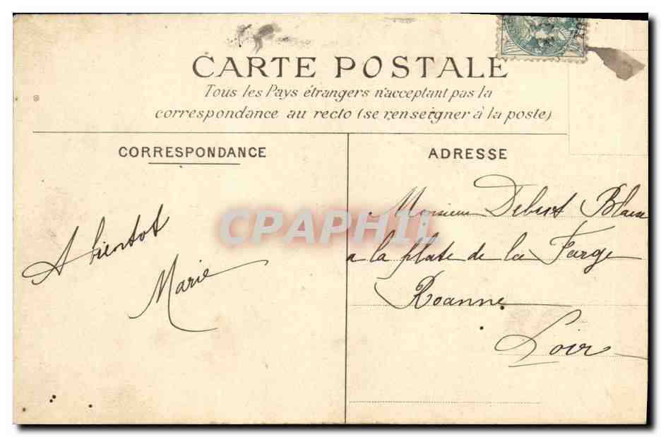 CPA St Martin D Estreaux Chateaumorand — Rückseite