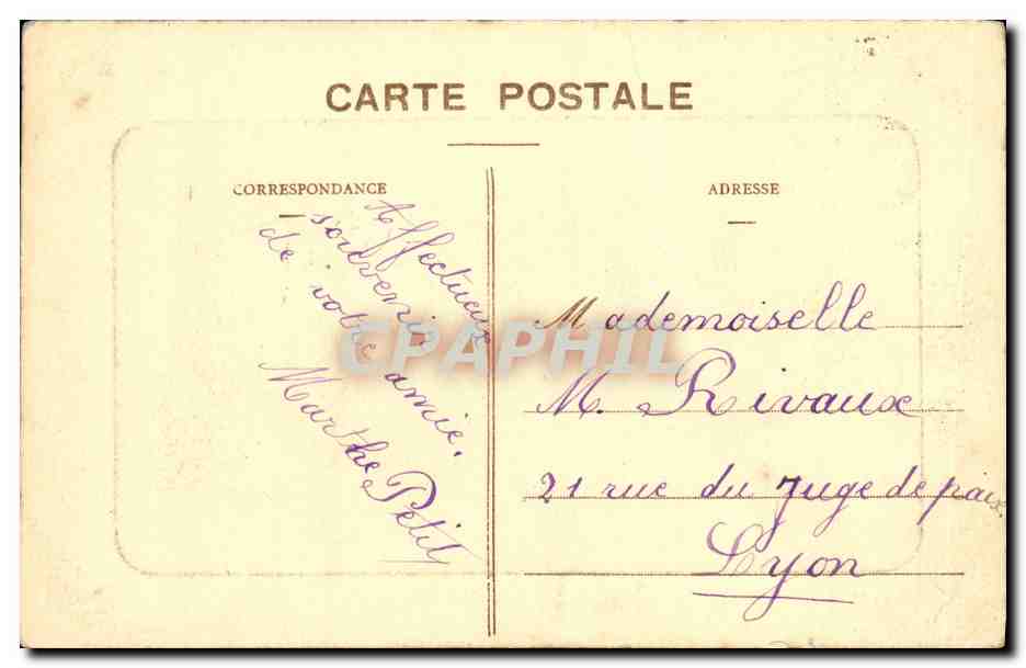 CPA Chateau de Contenson St Just en Chevalet — Rückseite