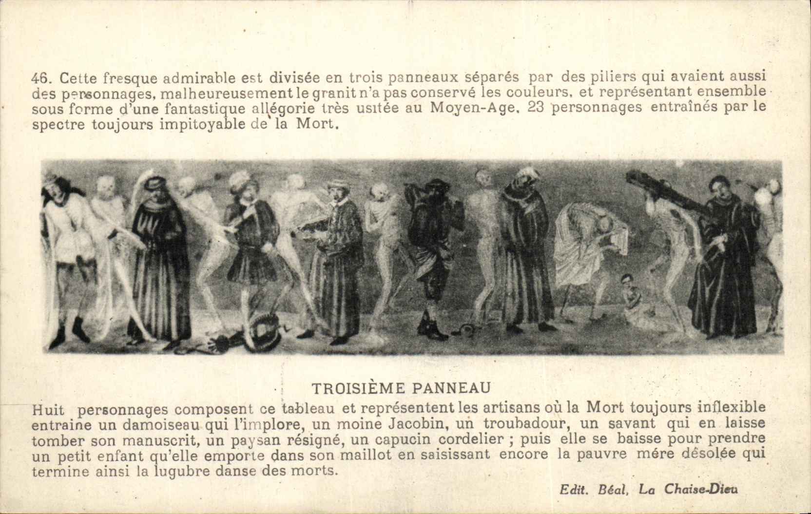 CPA La chaise dieu Troisieme Panneau Danse macabre 