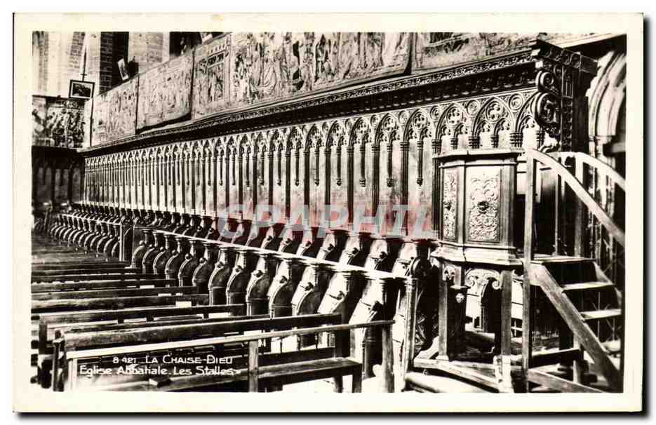 CPA La Chaise Dieu Eglise abbatiale Les stalles