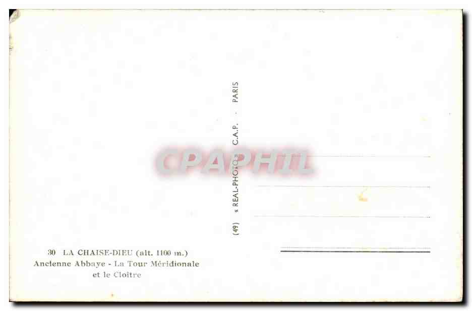 CPA La Chaise Dieu Ancienne Abbaye La Tour meridionale et le cloitre — Verso