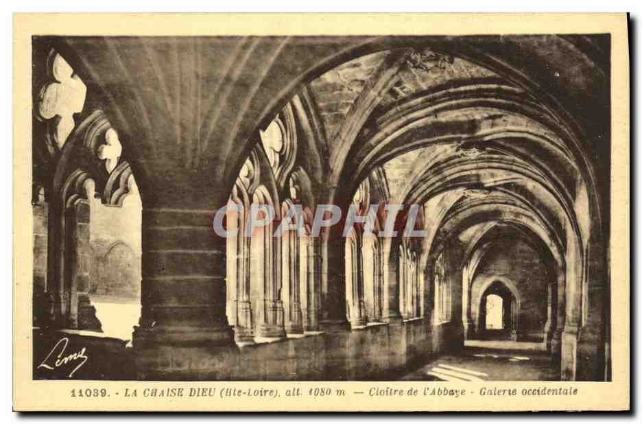 CPA La Chaise Dieu Cloitre de l abbaye Galerie occidentale