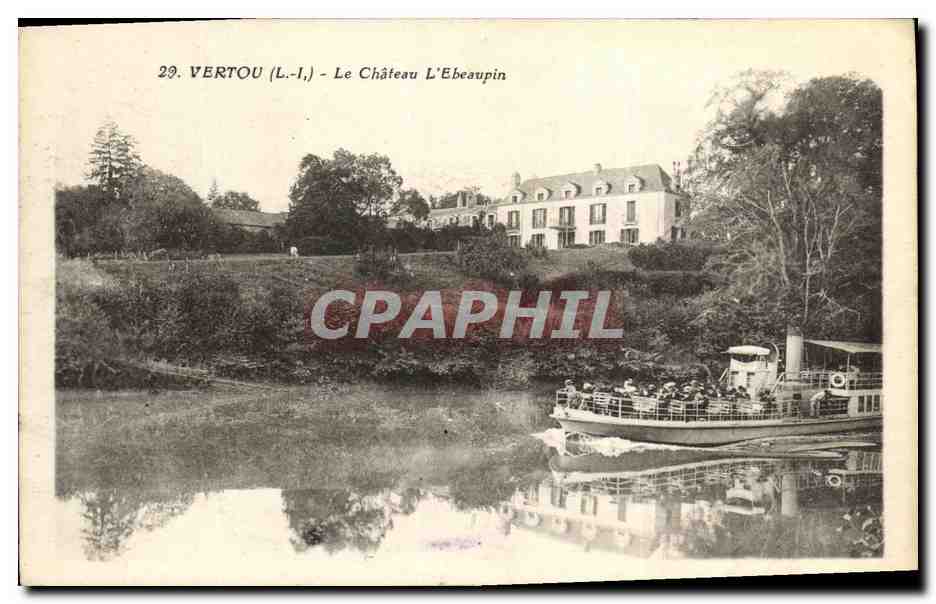 CPA Vertou Le Chateau L Ebeaupin Bateau