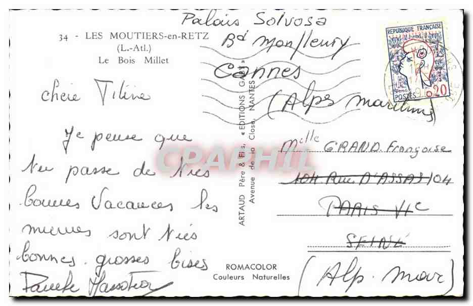 CPM Les Moutiers en Retz Le Bois Millet — Rückseite