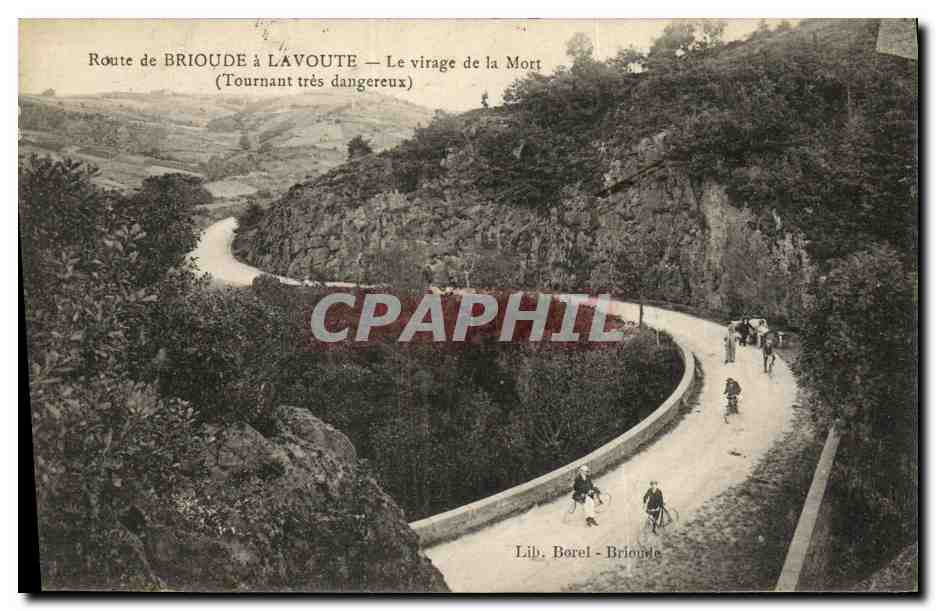 CPA Route de Brioude a Lavoute Le virage de la mort 