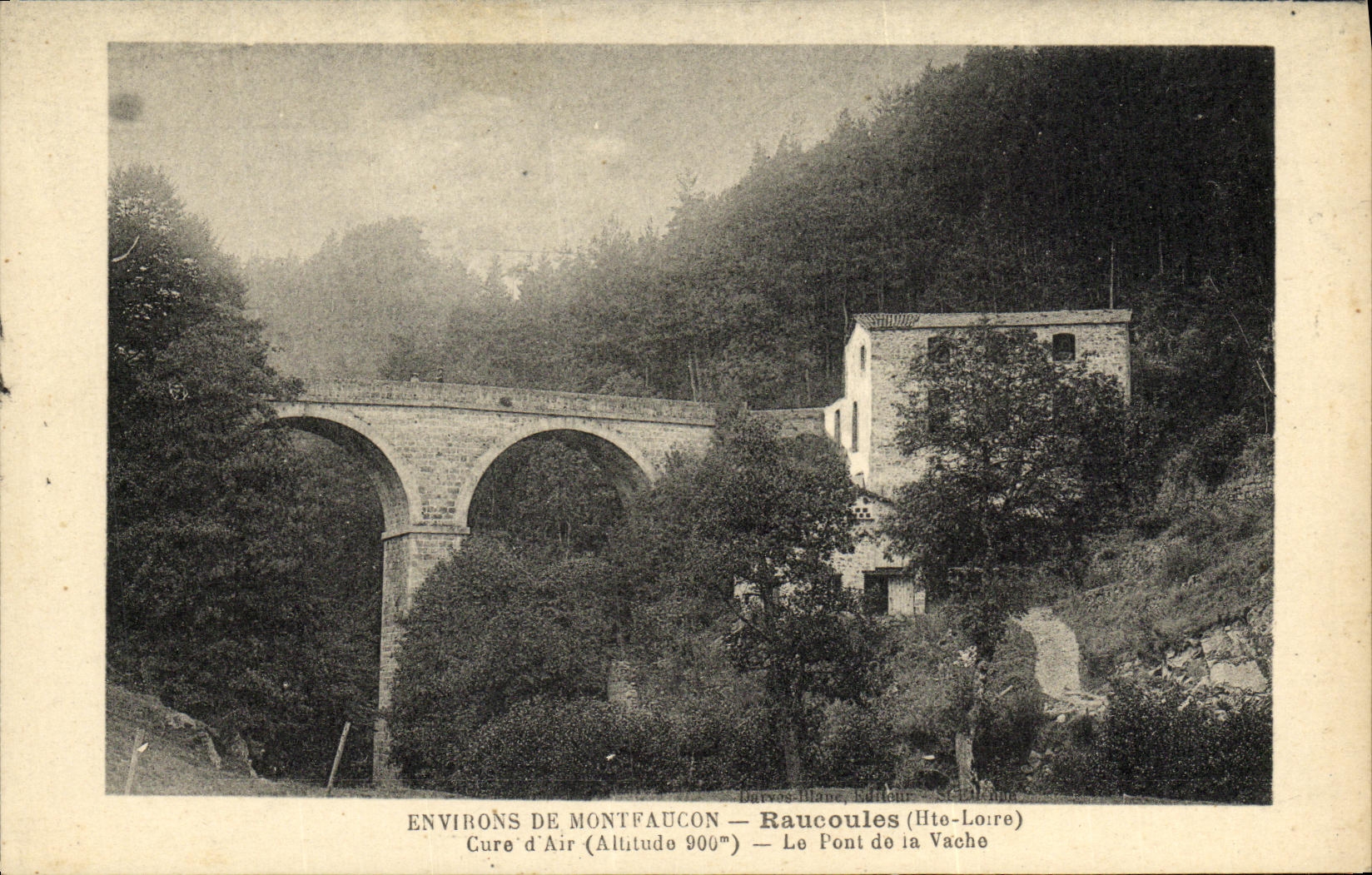 CPA Environs de Montfaucon Raucoules Cure d air Le pont de la vache