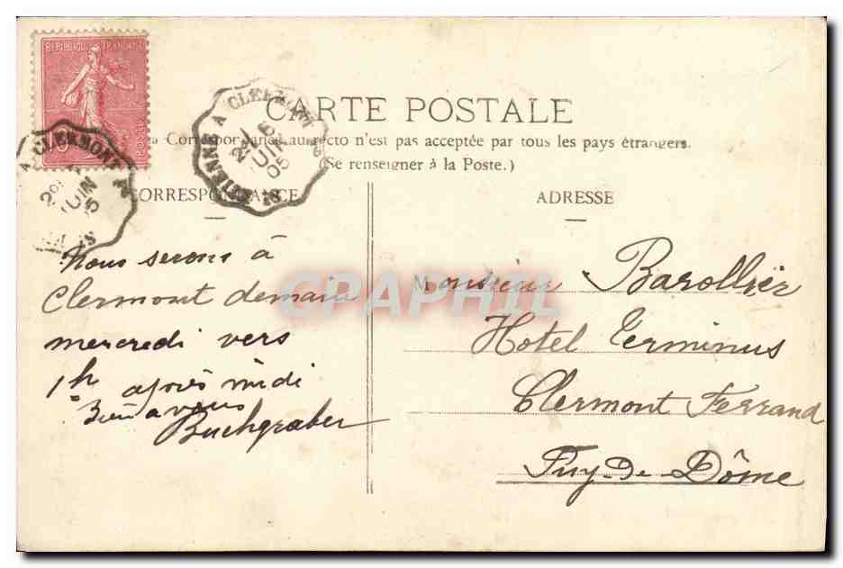 CPA Ville et Chateau de Cervieres pres Noiretable  — Rückseite
