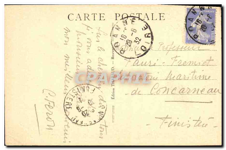 CPA Environs de Roanne Bords de la Loire Le pont de Villereet — Rückseite