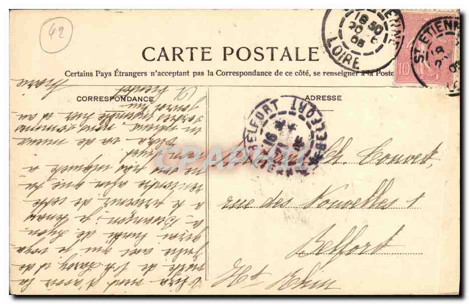 Saint-Étienne — La Banque de France — Cérus Rougier, n° 119 — Rückseite