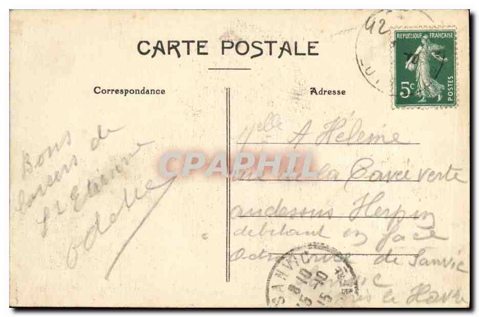 CPA Saint Etienne Hospices Civils Attelage Chevaux — Rückseite