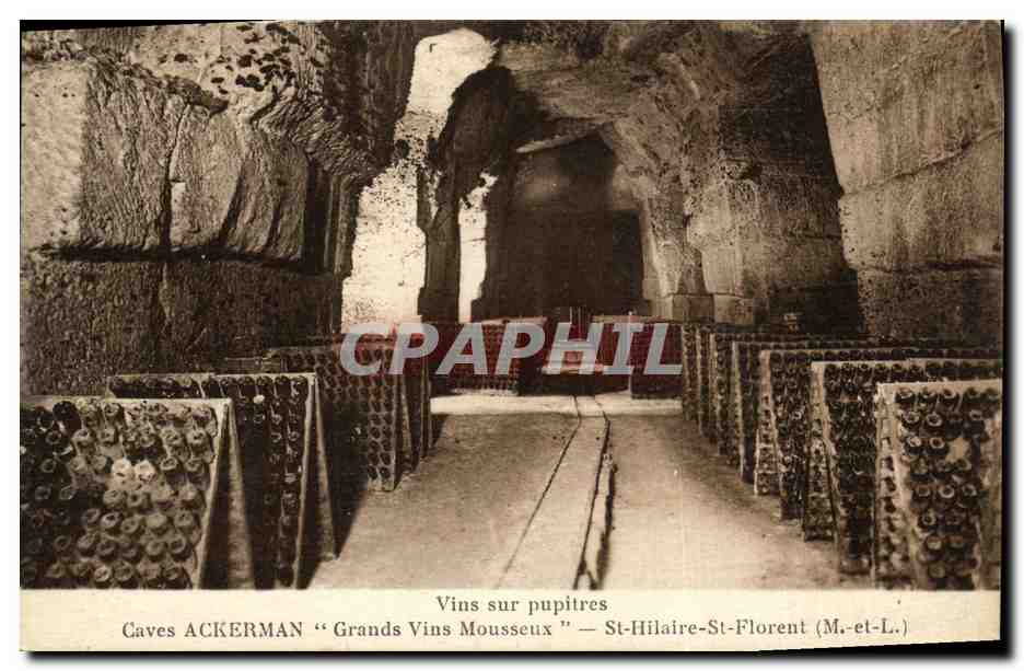 CPA Vins Sur Pupitres Caves Ackerman Grands Vins mousseux St Hilaire le Florent 