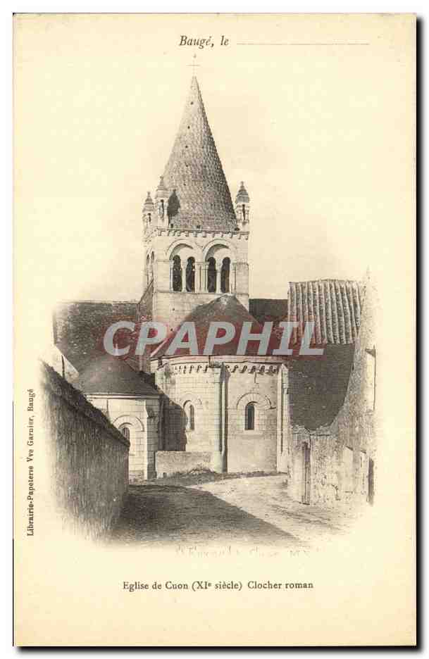 CPA Bauge Eglise de Cuon Clocher roman 