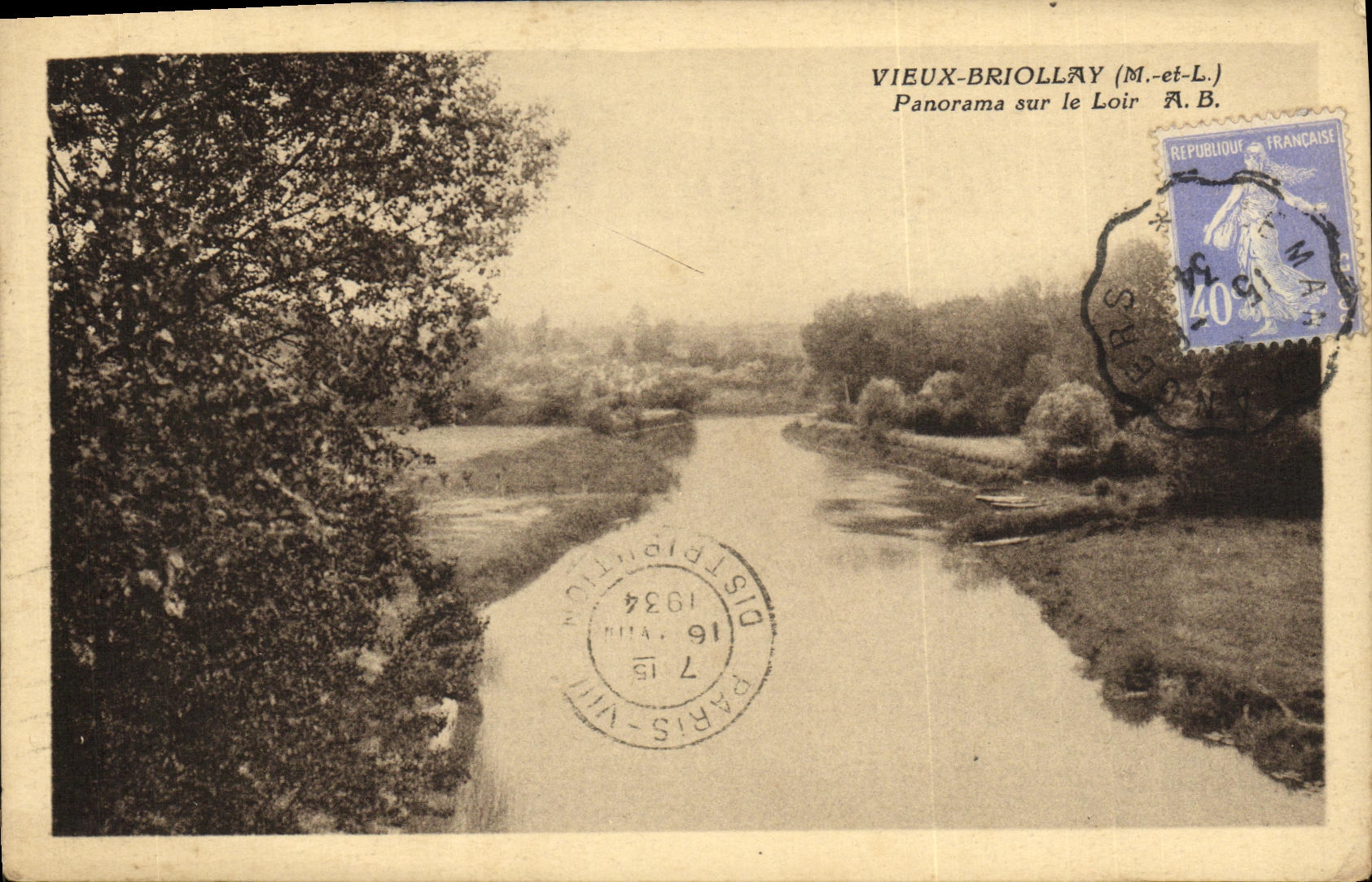 CPA Vieux Briollay Panorama sur le Loir
