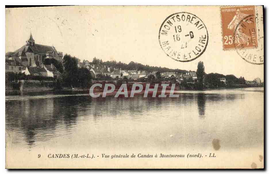 CPA Candes Vue generale de Candes a Montsoreau