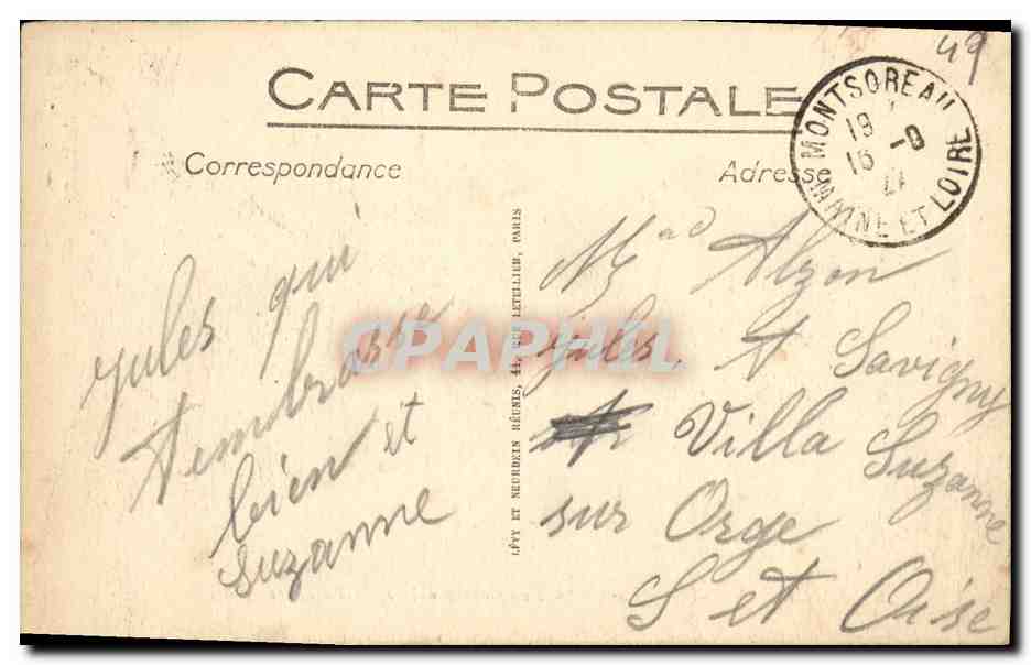 CPA Candes Vue generale de Candes a Montsoreau — Rückseite